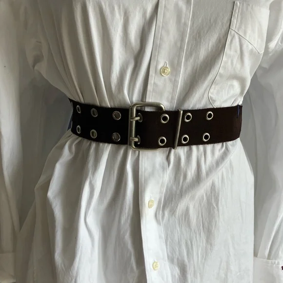 Women’s Dark Brown Suede and Bohemian Grommet Belt - Picture 7 of 7